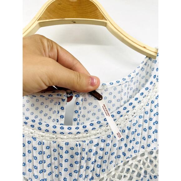 Free People XS blue floral lace summer Dress - Picture 5 of 8